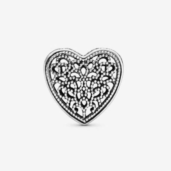 PANDORA Filigree & Beaded Heart Charm - Picture 3 of 3